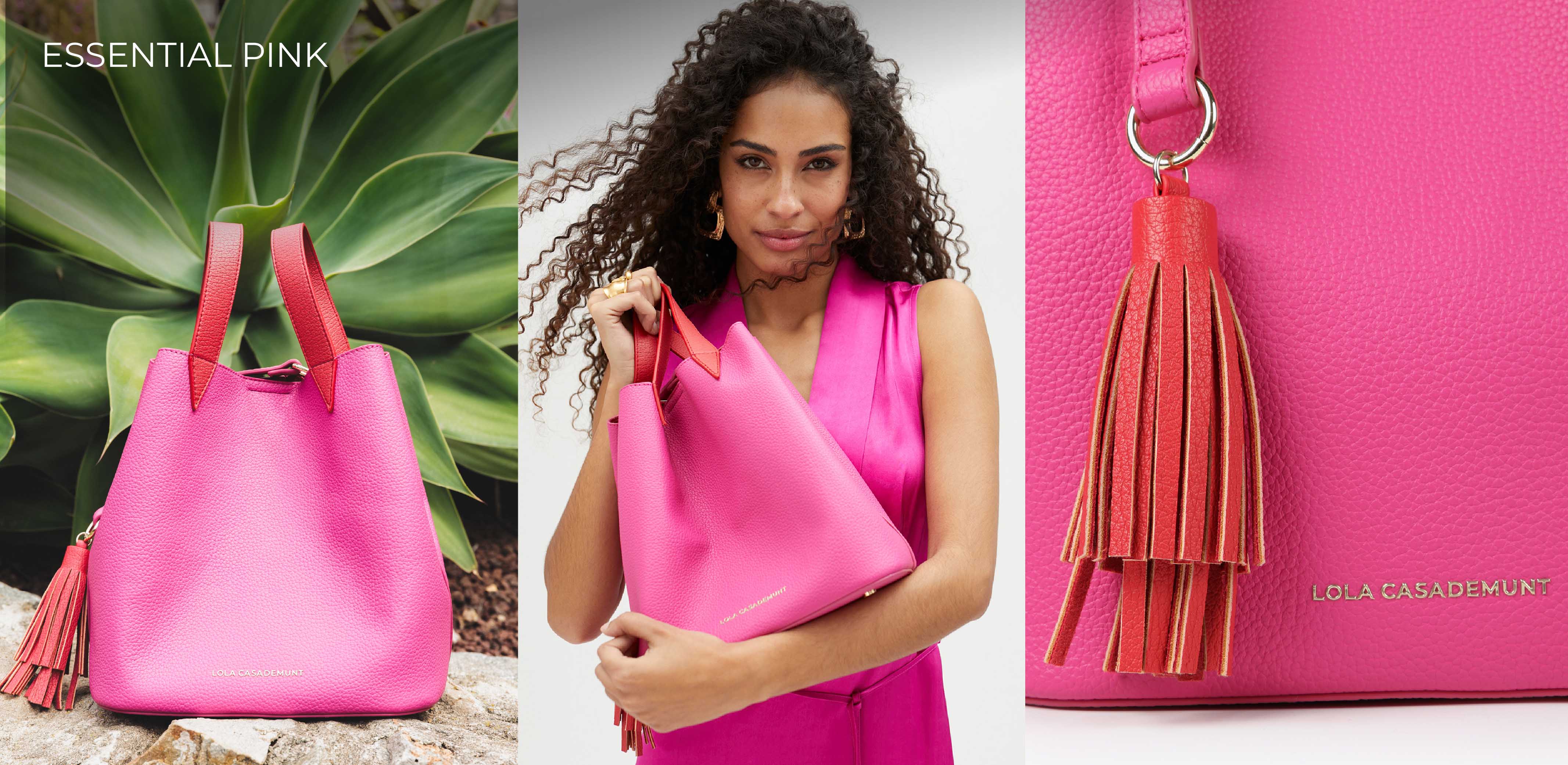 Two-tone bag with tassel